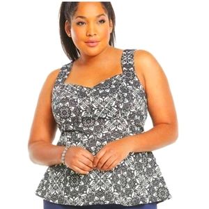 Torrid- Fit and Flare Peplum Top Size:1=14/16 or 1X